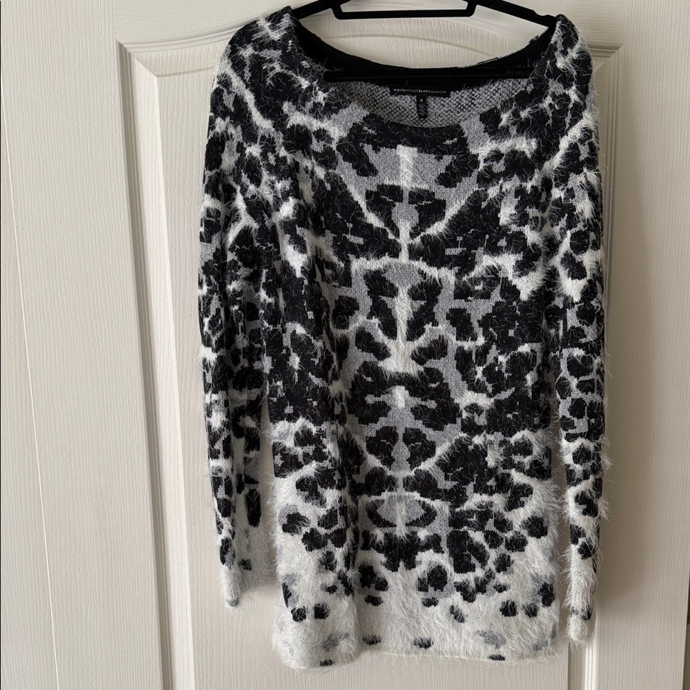 White House Black Market Monochrome Patterned Sweater